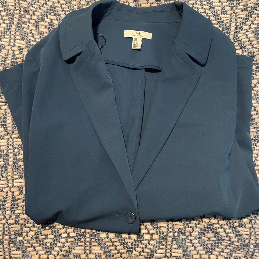 Women's Blue Blazer / Halston large - Picture 2 of 5